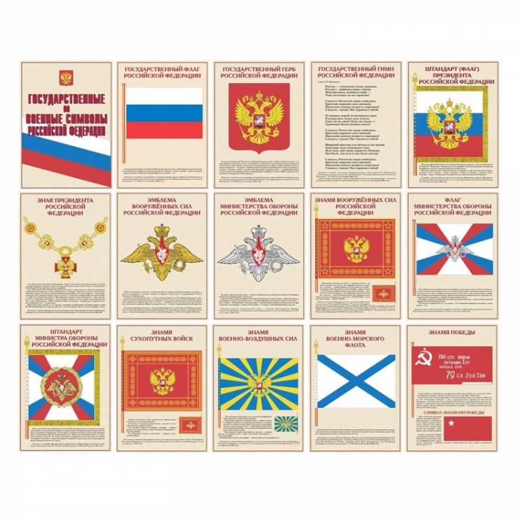 Комплект плакатов Государственные и военные символы Российской Федерации