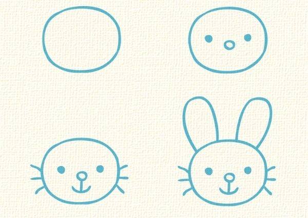 Как нарисовать мордочки животных поэтапно для детей