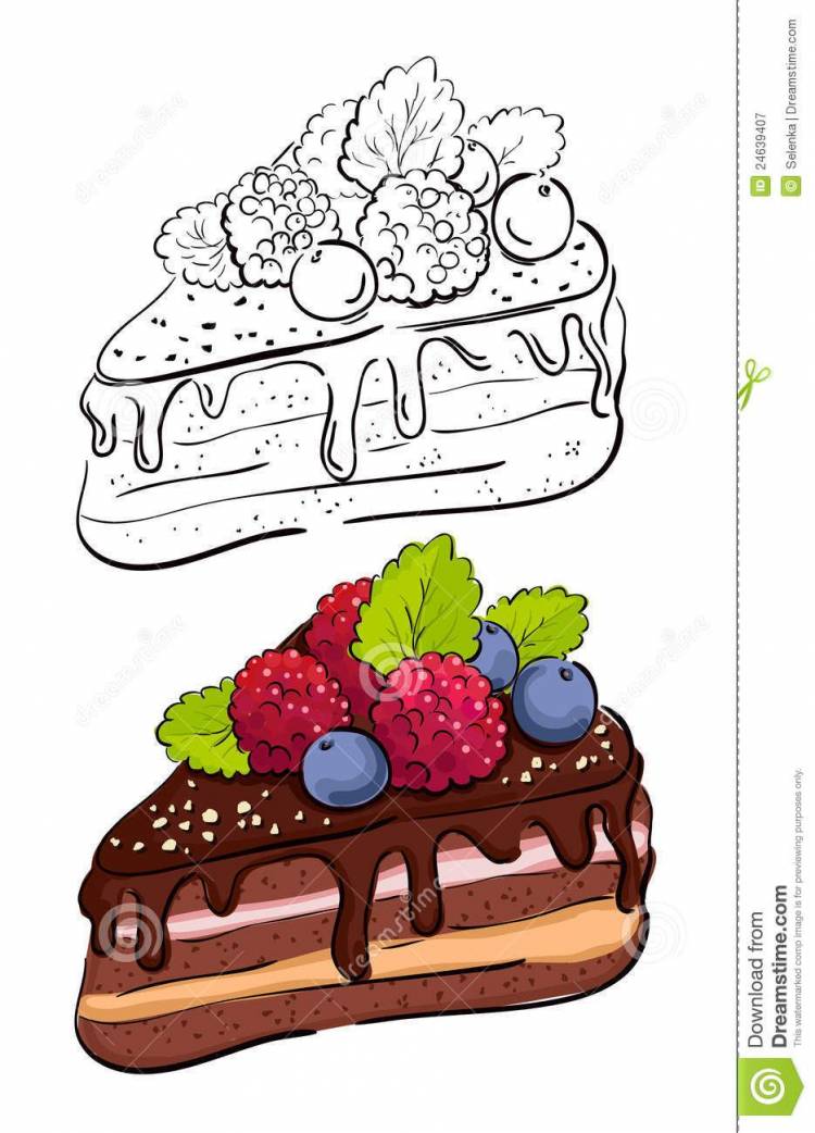 как нарисовать торт