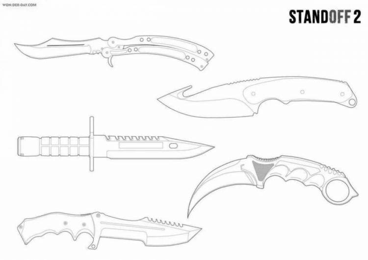 Раскраски Нож танто из стандофф
