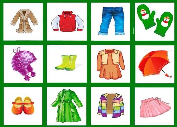 Картинки одежды для детей в детском саду