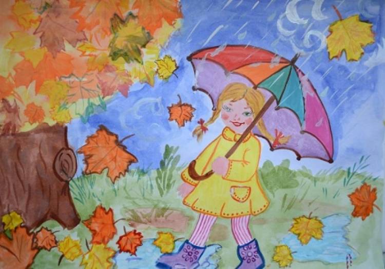 Осенние рисунки для детского сада и школы