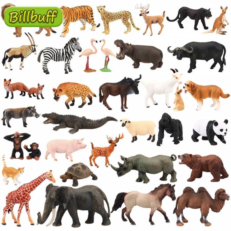 Имитация дикого зоопарка, животные, шимпанзе, Лев, тигр, лошадь, модель, фигурки, медведь, бегемот, страусиный Рино, игрушка для детей