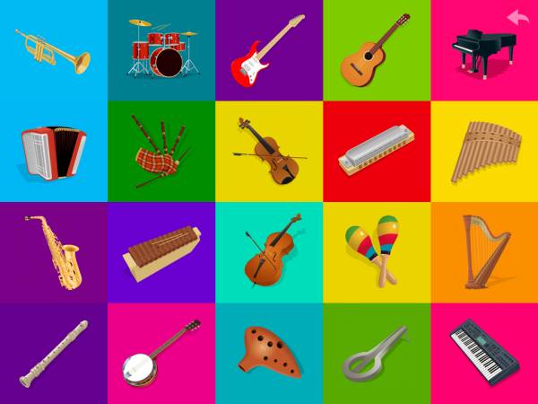 Фон детских музыкальных инструментов 