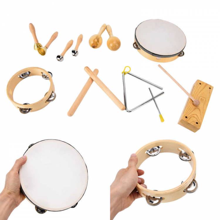 Ударные музыкальные инструменты, экологичный набор инструментов Orff, игрушки, подарок для дома, развлечение, для музыкальных занятий, для детского сада
