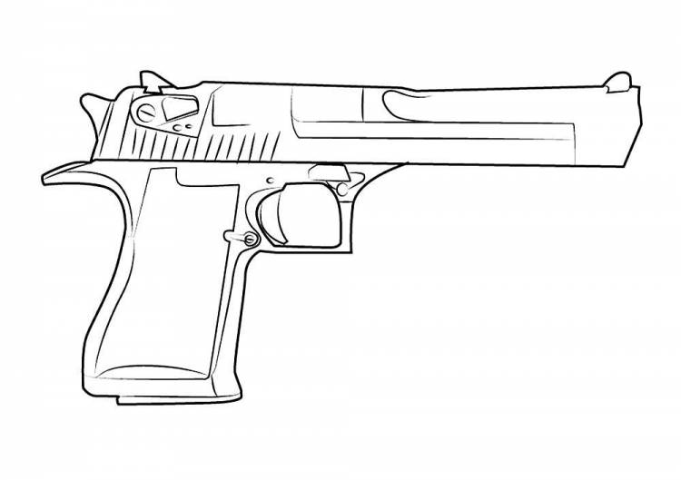 Как нарисовать пистолет дигл