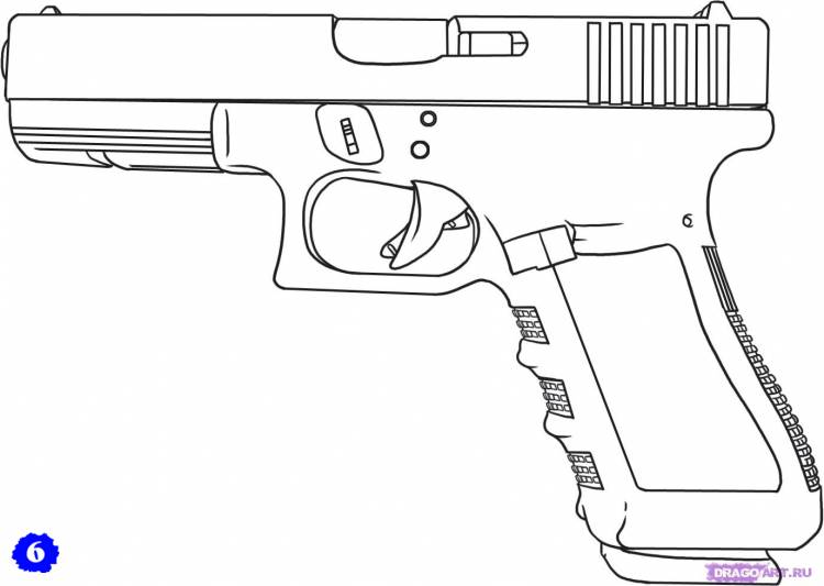 Как нарисовать пистолет Glock