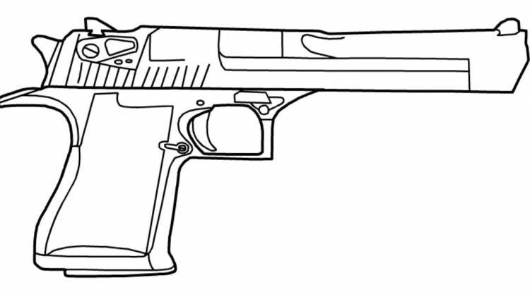 Как нарисовать пистолет дигл