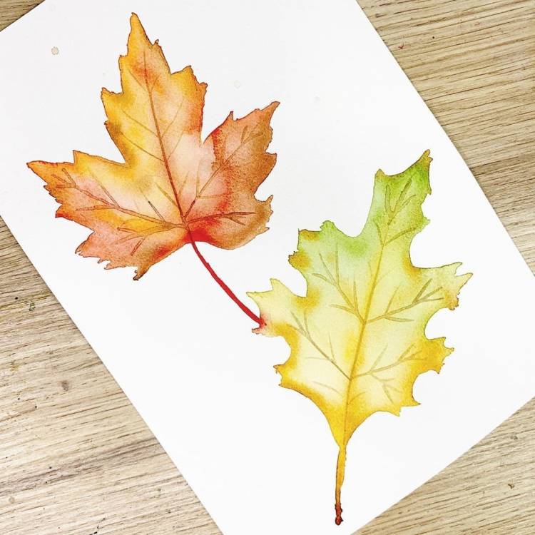 Осенний листик нарисованный