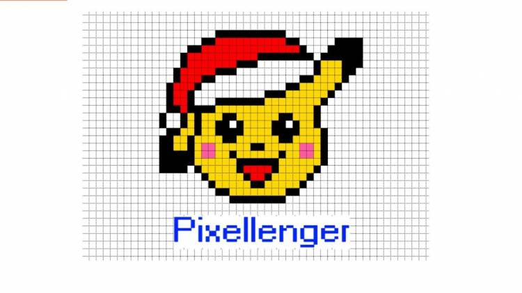 Pikachu Kawaii Santa Hat Pixel Art How to Draw Pokemon * Как нарисовать по клеточкам Пикачу Пиксель