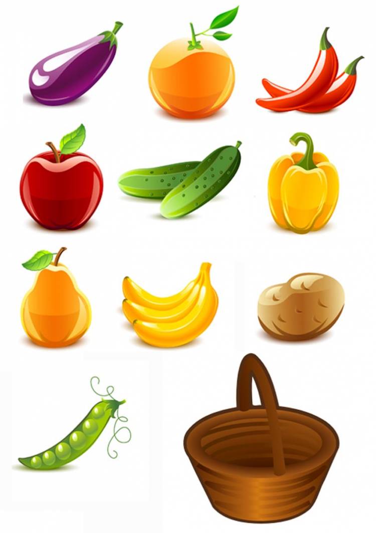 Картинки фруктов и овощей для детей