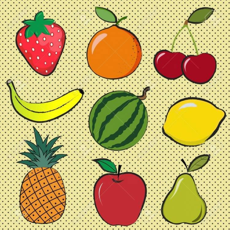 Нарисованные фрукты легко