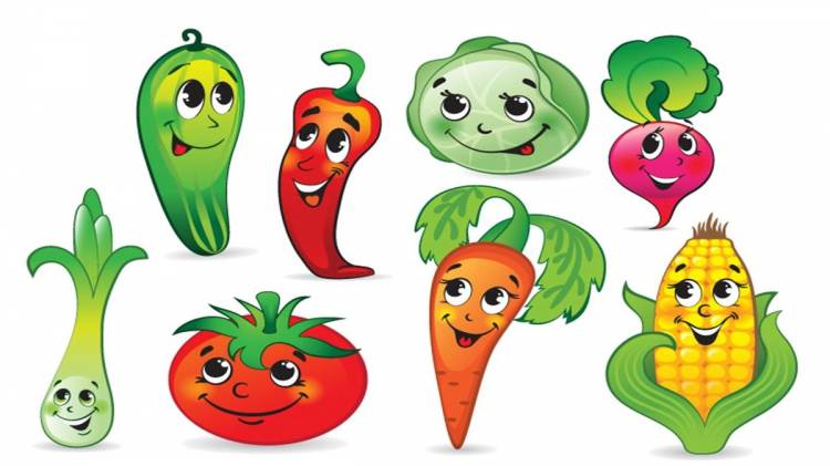 Картинки веселых овощей для детей цветные по отдельности 