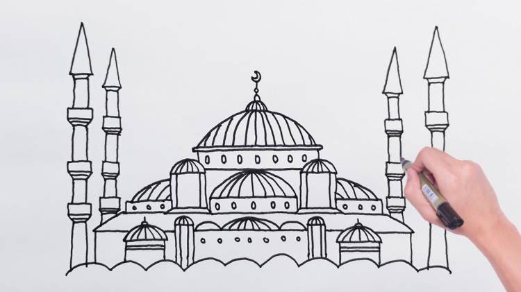 Как нарисовать мечеть для начинающих