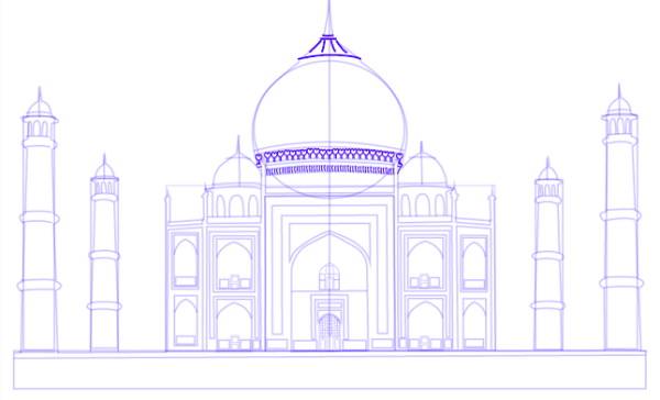 Как нарисовать Мечеть карандашом поэтапно для начинающих