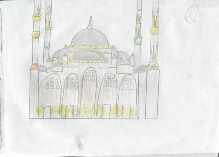 Рисунки, присланные на конкурс «Рисуем мечети»