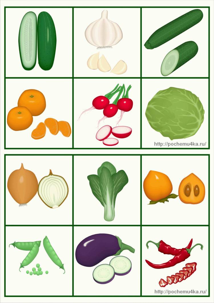 Картинки овощей для детей