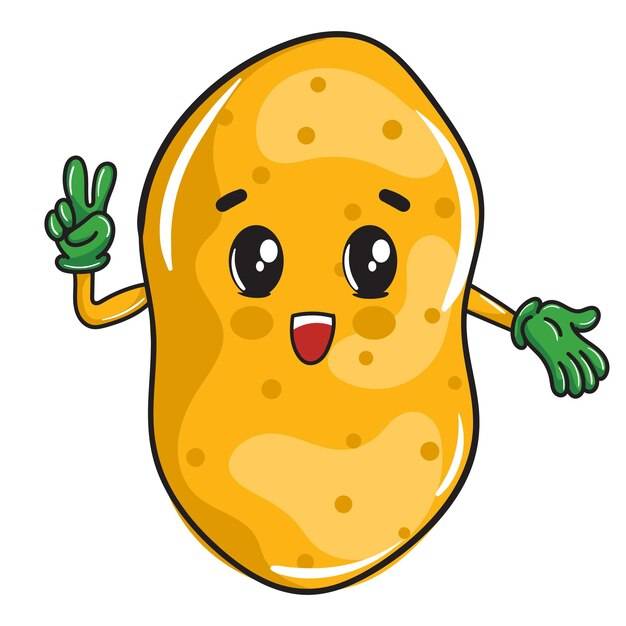 Симпатичный мультяшный дизайн счастливых картофельных овощей для детей