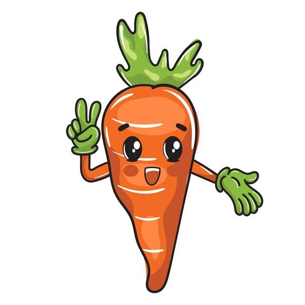 Милый мультяшный дизайн счастливых морковных овощей для детей