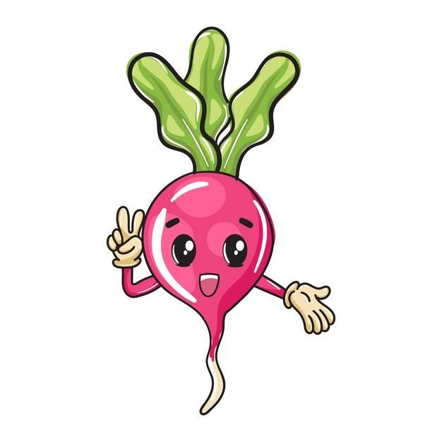 Симпатичный мультяшный дизайн счастливых свекольных овощей для детей