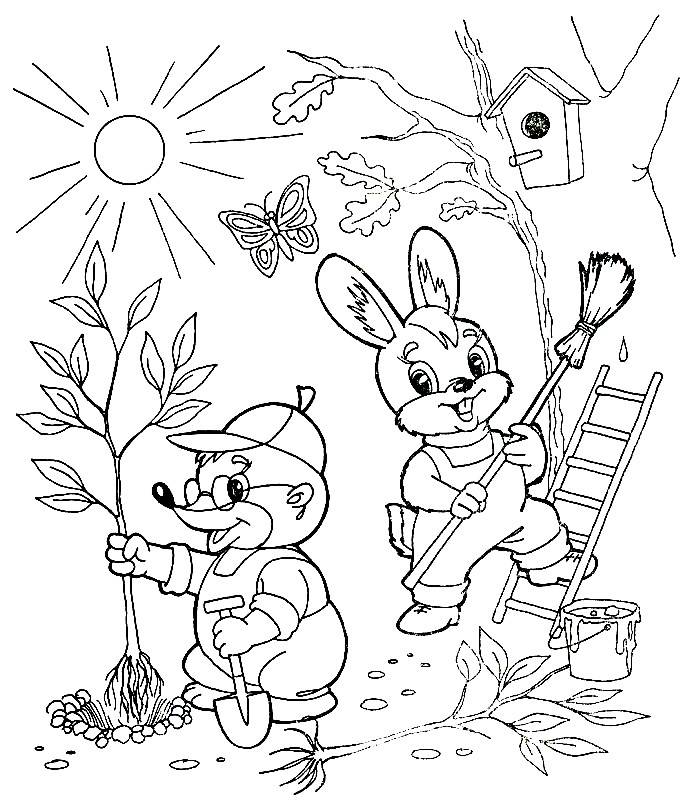 Раскраски для детей и взрослых хорошего качестваРаскраска весна в лесу