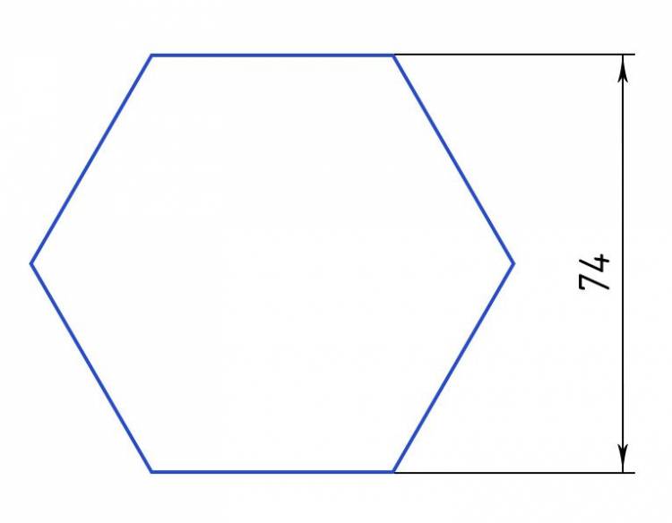 Как построить правильный шестиугольник, зная только размер под ключ?