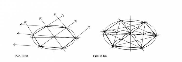 Линейно-конструктивный рисунок шестигранной призмы