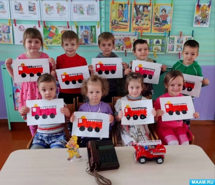Конспект занятия по рисованию «Пожарная машина» в группе среднего дошкольного возраста 