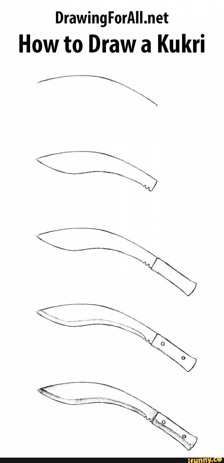 Рисунок нож кукри