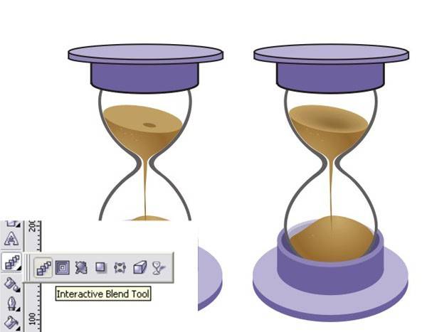 Как нарисовать песочные часы с помощью Корела