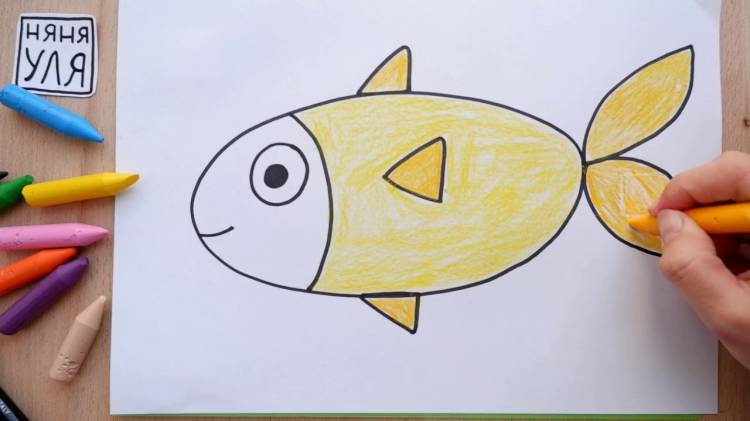 Как рисовать рыбу быстро и просто НЯНЯ УЛЯ Рисование для детей