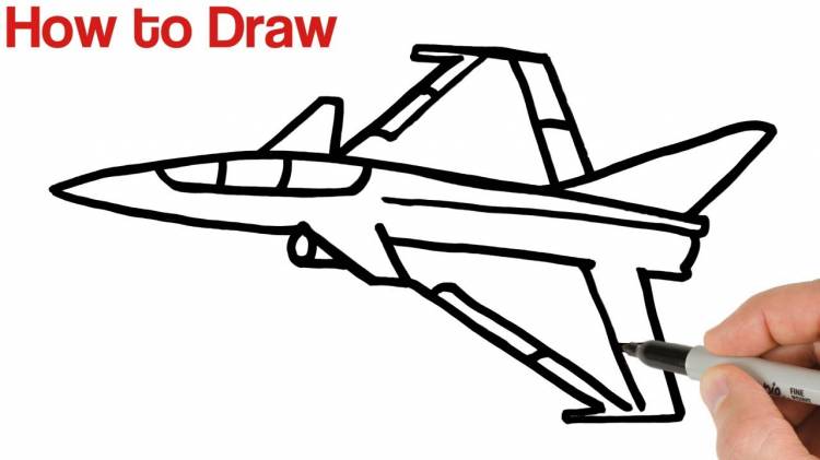 Как легко нарисовать самолет истребитель ребенку