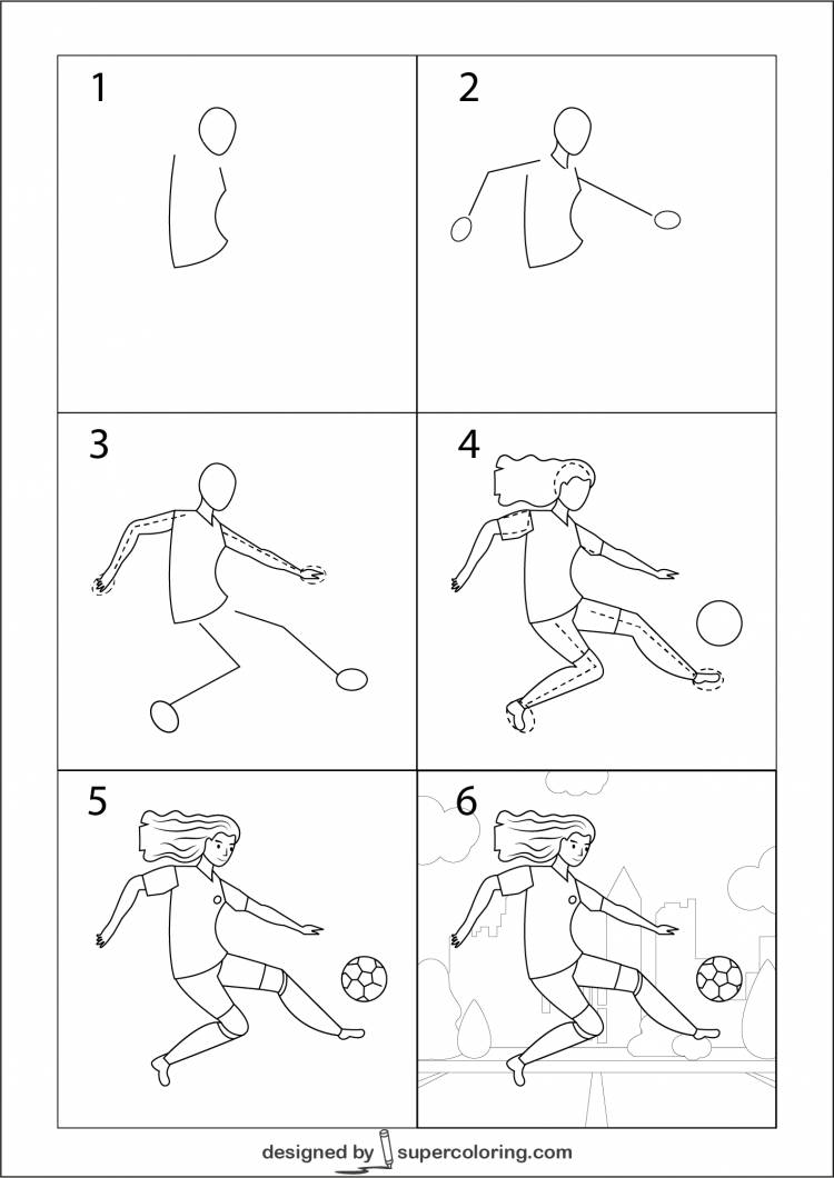 Как легко нарисовать футболиста
