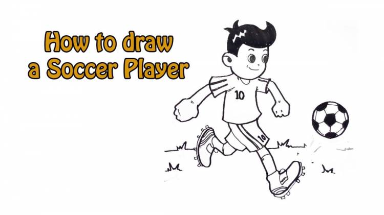 как нарисовать футболиста
