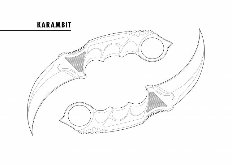 Эскиз ножа керамбит