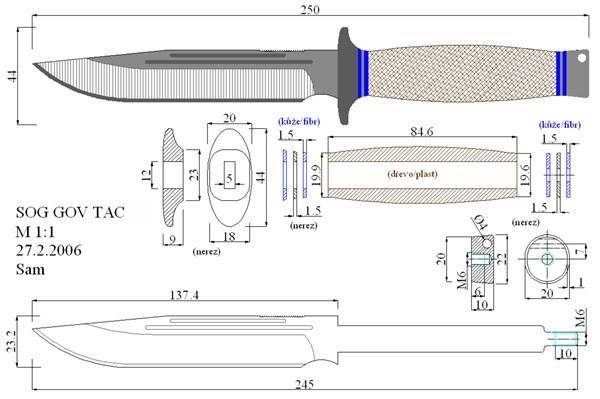 Чертежи ножей с размерами, как их сделать своими руками, технология изготовления