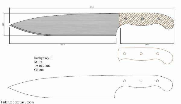 Чертежи для изготовления ножей (много картинок)