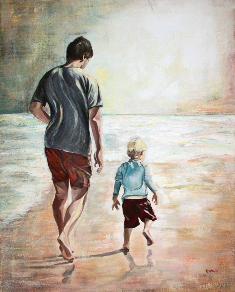 Папа и сын рисунок