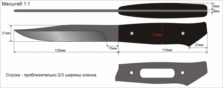 Проект ножа Артельная финка