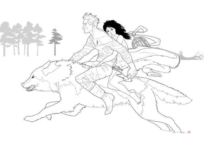 Как нарисовать царевич и серый волк