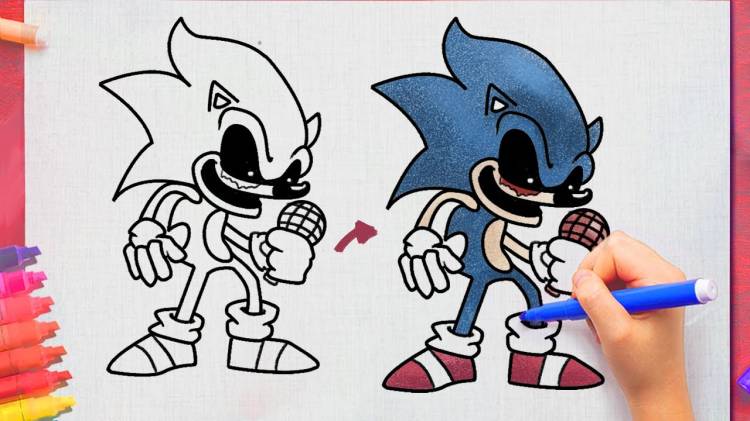 How to draw Sonic exe FNF