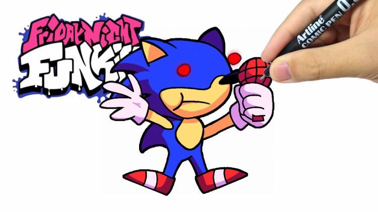 How To Draw Sonic Exe, How To Draw Sonic Exe Fnf, How to draw Sonic Exe From Friday Night Funkin
