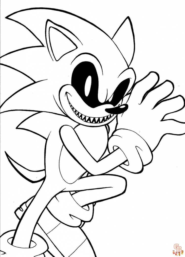 Sonic Раскраски Exe для печати бесплатно для детей