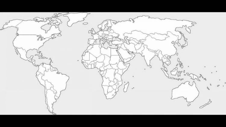 Раскраски Карта мира политическая 