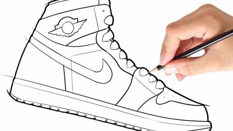 Как нарисовать кроссовки Nike Air Jordan