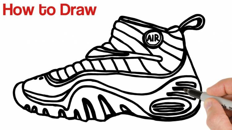 Как нарисовать кроссовки Nike Air маркером