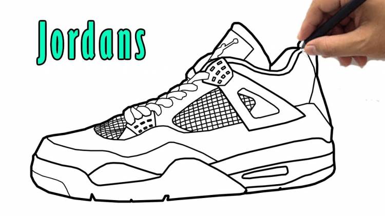 Как нарисовать кроссовки Jordans поэтапно