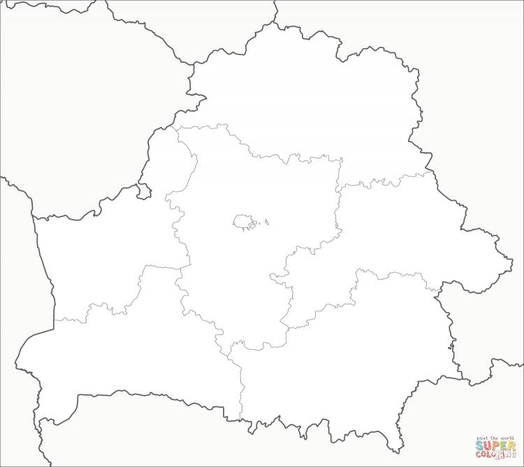 Раскраска Карта Беларуси