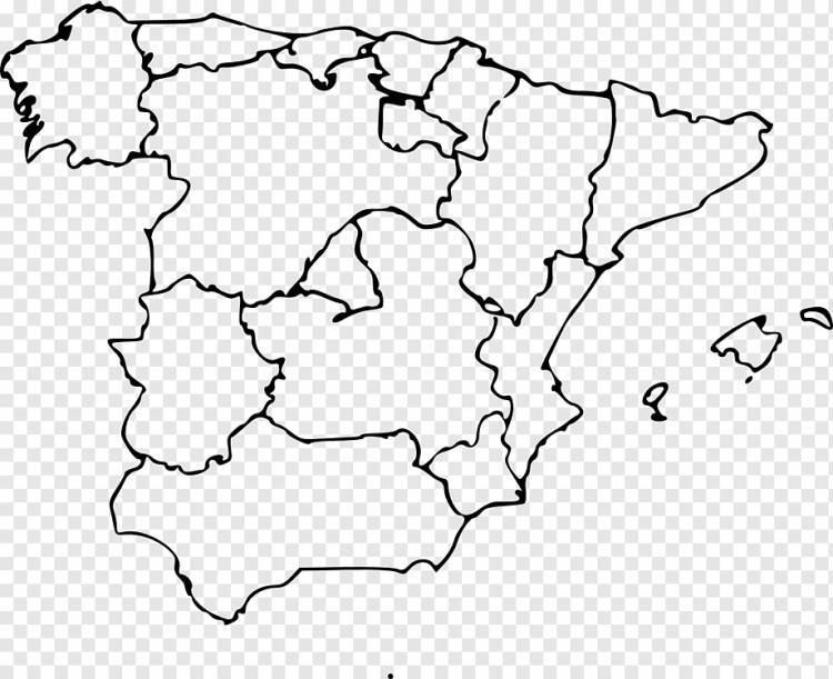 Автономные сообщества Испании Пустая карта Карта мира, карта, белая, монохромная, карта png