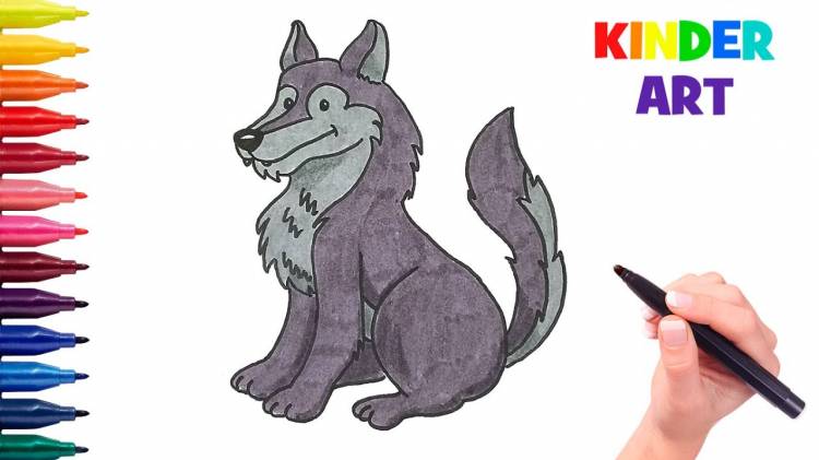 Как нарисовать волка поэтапно для детей